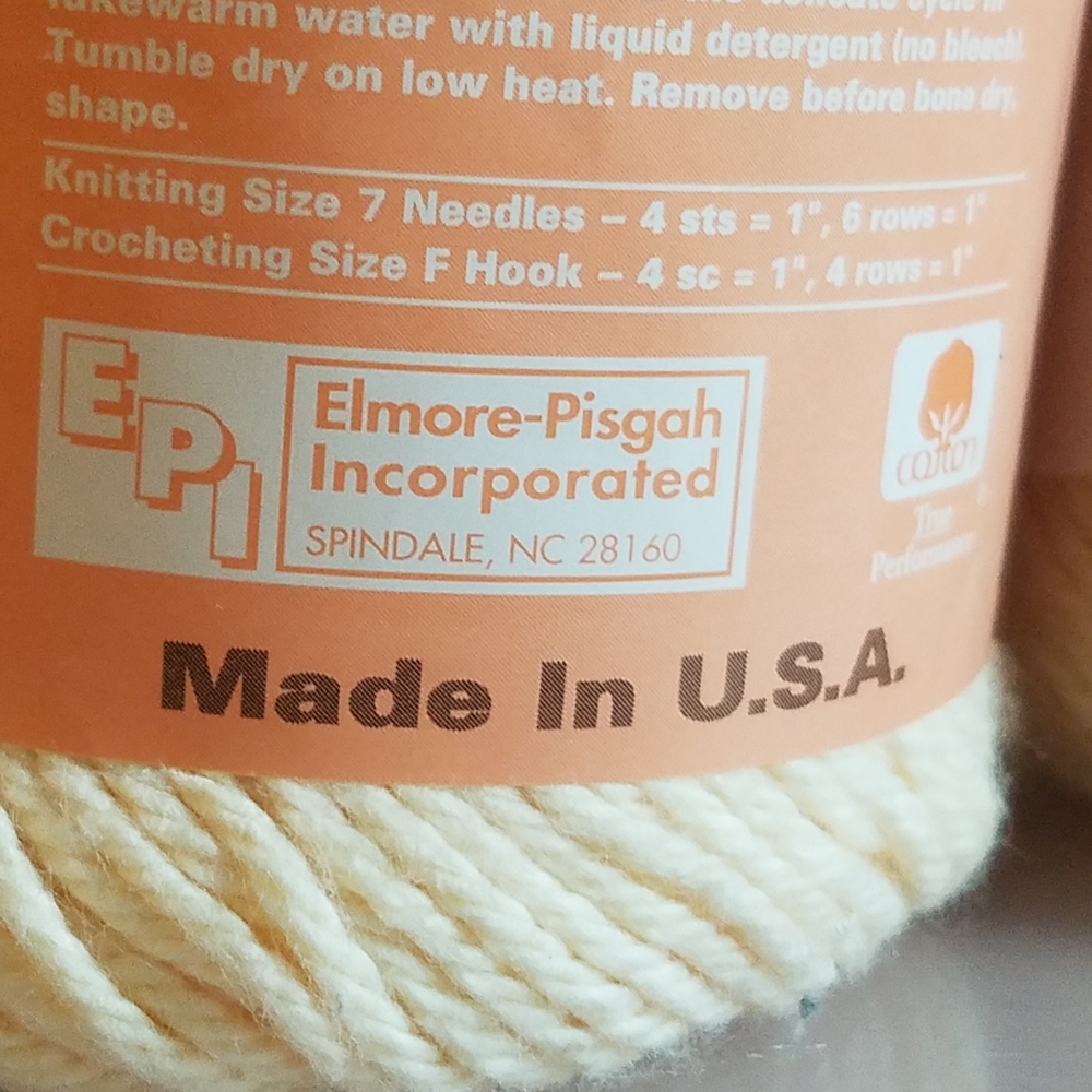 Vintage 100% Cotton Cream Yarn from Peaches and Creme 4ply Set Of 2! - Picture 5 of 11